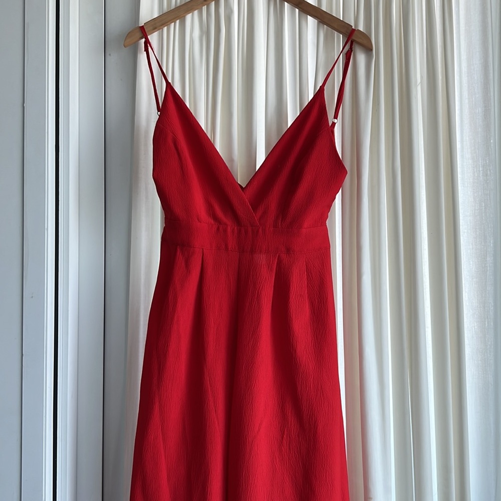 Room Service - size small/medium - red jumpsuit with bowtie back